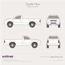 Move left move left or right move right. 2001 Toyota Hilux Vi Single Cab Facelift Pickup Truck Drawings Download Vector Blueprints Outlines
