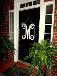 Initial Door Wreath W Ribbon Door Letter Front Door Wreath Double Door Wreath Front Door Letters Mon Initial Door Wreaths Door Decorations Door Wreaths Diy