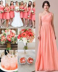 Us 117 00 A Line One Shoulder Floor Length Chiffon Bridesmaid Dress Jj S House Floor Length Chiffon Bridesmaid Dresses Coral Bridesmaid Dresses Popular Bridesmaid Dresses