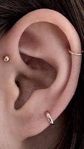 Simple Minimalist Ear Piercing Ideas For Women Gold Ball