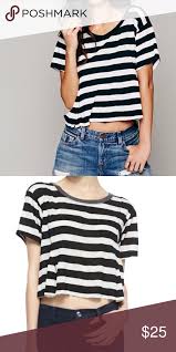 Black And White Striped Shirt Crop Top We The Free Black And White Crop Stripe Swing Tee Clothes Design Swing Tee Free Black