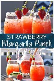 Strawberry Margarita Punch Is Delicious And Easy It S The Perfect Cocktail To Make For A Crowd This Can Punch Recipes Margarita Punch Drinks Alcohol Recipes