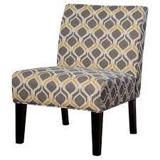 Grey icelandic sheepskin chair pad options. Saloon Fabric Print Accent Chair Yellow Gray Christopher Knight Home Target