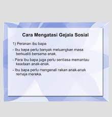 Malangnya, gejala sosial dalam kalangan pelajar yang kian meruncing. Cara Mengatasi Gejala Sosial Gejala Sosial E Folio Facebook
