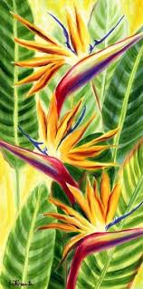 Abstract Bird Of Paradise Watercolor Bird Of Paradise Watercolor Flower Painting Flower Art Tropical Painting