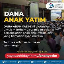 Senarai semak proses penyaluran bantuan am persekolahan 2018 adalah seperti berikut: Dana Anak Yatim Yayasan Pendidikan Hidayah 10 Kecuali Cukai