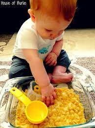 Sensory Baby Play Exploring Dry Pasta Couscous Baby Sensory Baby Play Drying Pasta