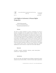 Liwat adalah jenayah di negara ini, dan sikap sosial terhadap komuniti lgbt dibentuk oleh islam, agama rasmi negara malaysia. Pdf Lgbti Rights In Indonesia A Human Rights Perspective