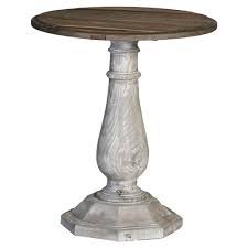 By del hutson designs (4) hampton weathered taupe gray end table. Hayden French Country Rustic Reclaimed Wood Round Side Table Standard 14 24 W Kathy Kuo Home