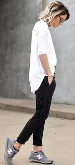 There are currently 181 streetstyle photos of bloggers wearing dark gray shoes. 19 Best Athleisure Shoes Ideas Athleisure Shoes Fashion New Balance Outfit