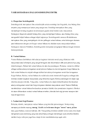 Doc Variasi Bahasa Dalam Sosiolinguistik Doddy Surya Academia Edu