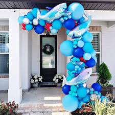 Buy Shark Party Decorations Supplies Caribbean Blue Sliver Red Balloon Arch Kit Garland With Shark Balloons 115pcs For Baby Shower Kid S Birthday Party Shark Party Under The Sea Party Boys Party