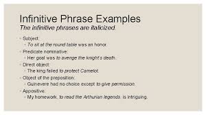 A predicate nominative is a noun that comes after a linking verb and has the same meaning or value as the subject of a sentence. Verbal Phrases Review With A Small Writing Assignment