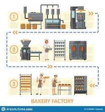 Bakery Factory Vector Flat Style Design Illustration Stock