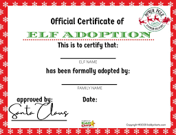 These honorary elf certificates make excellent gifts or keepsakes. Printable Elf Adoption Certificate Kiddycharts Com