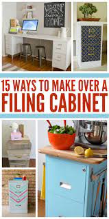 Most cabinets come with only one or two shelves, leaving a lot of wasted space. 15 Ways To Make Over An Ugly File Cabinet