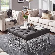 Maybe you would like to learn more about one of these? Get The Weston Home Libby Button Tufted Cushion Chrome Quatrefoil Base Square Ottoman Coffee Table Dark Grey Linen From Walmart Now Accuweather Shop