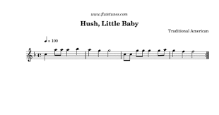 Sheet Music For Hush Little Baby Mockingbird By Traditional American Arranged For Flute Solo Free Print Hush Hush Free Flute Sheet Music Flute Sheet Music