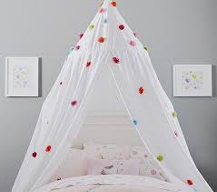 Rainbow Pom Pom Canopy Kids Bed Canopy Kids Canopy Baby Room Decor