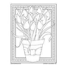 Spring is time for tulip coloring pages. Bouquet Of Tulips
