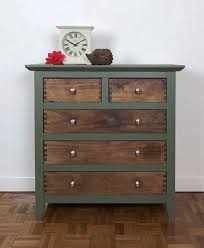 Rustic Green And Wood Chest Of Drawers Hand Painted Green And Natural Wood Tall Drawers Furniture Renovation Wood Bedroom Furniture Redo Furniture