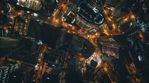 Birds Eye View Photography City Bird S Eye View Photo Of City At Night Aerial View Of City Lights Night Lights Buildings Aerial View Skysc Night City City Lights Wallpaper Birds Eye View
