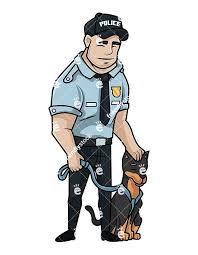 The clip art image is transparent background and png format which can be easily used for any free creative project. Policeman Petting Service Dog Cartoon Vector Clipart Friendlystock Service Dogs Cartoon Dog Dog Illustration