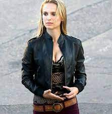 Natalie Portman Natalie Portman Leather Jacket Cropped Leather Jacket