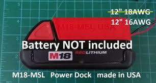 M18 Battery Mount For Milwaukee 18v With 16awg Power Your Diy Usa M18 Msl