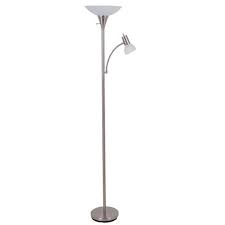 Cresswell Brushed Steel Metal 71 H Floor Lamp With Reading Light Brushed Steel Brushed Steel Floor Lamp Reading Light