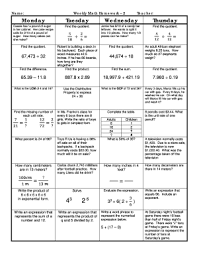 Each box contains problems from th4/4(301)brand: Weekly Homework Sheet Q37 Fill Online Printable Fillable Blank Pdffiller