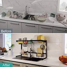 Check spelling or type a new query. Over Sink Dish Drying Rack Kufa Adjustable Kitchen Utensil Storage Organizer Holder Stainless Steel Paint Counter Drainer Shelf Above Drainage Drainboard Set For Single And Double Bowl 39 Pricepulse