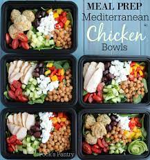 Mediterranean Chicken Meal Prep Bowls With Tahini Dressing Recipe Healthy Eating Plan Mediterranean Diet Recipes Clean Eating Diet Plan