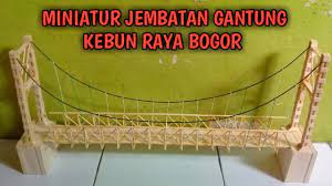 Cara membuat kerajinan dari stik es krim jembatan gantung. Membuat Miniatur Jembatan Gantung Kebun Raya Bogor Youtube