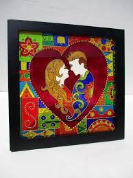 Loving Couple Glass Painting Wedding Gift Painted Glass Glass Etsy Glass Painting Art Stained Painting