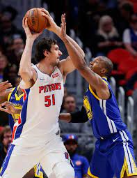 Golden State Warriors Forward David West 3 Guards Detroit Pistons Center Boban Marjanovic 51 During The Second Quarter Of An Nba Basketball Game Friday Dec