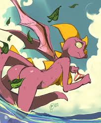 26224 - suggestive, artist:edtropolis, dragon, fictional species, western  dragon, anthro, 2015, bikini bottom, breasts, butt, clothes, cloud,  complete nudity, digital art, embarrassed, embarrassed nude exposure,  eyelashes, female, green eyes, holding ...