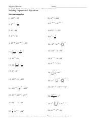 Sep 23, 2013 | kuta software infinite algebra 2. Worksheet By Kuta Software Llc Algebra 2 Honors Solving Exponential Equations Course Hero