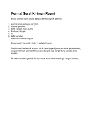 Sebagi contoh surat tidak hadir ke sekolah, surat permohonan, surat di bawah juga adalah satu lagi contoh format surat rasmi dan anda boleh menggunakan format ini sebagai panduan atau kerangka utama untuk menulis. Format Surat Kiriman Rasmi