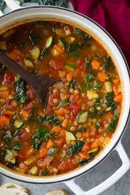 Lentil Soup I Added 1 2 Cup Of Crumbled Cauliflower And A Whole Lemon Instead Of 1 Tbsp Vegetarian Soup Recipes Italian Lentil Soup Recipe Lentil Soup Recipes