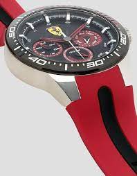 Ferrari men's basics black silicone strap watch 38mm & 44mm gift set two watches. Ferrari Black Red Rev T Watch With Red Details Man Ferrari Store