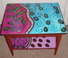 Hand painted colorful fruit vines flowers 60 square tablecloth white cotton. 53 Hand Painted Tables Ideas Painted Furniture Painted Table Hand Painted Furniture