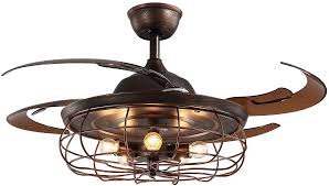Install the correct size light bulb in the fixture's. Amazon Com Siljoy Reversible Industrial Ceiling Fan With Lights And Remote Control Retractable Blades Chandelier Flush Mount Rusty Lighting Fixture For Bedroom Living Room 48 Inch Home Improvement