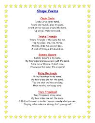 Geometry Shape Poems Preschool Pinterest Math Poems Shape Poems Shapes Preschool