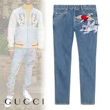 Shop Gucci 2019 20fw Heart Denim Other Animal Patterns Logo Jeans By Ã‚†ã‚Šè¯ã‹ã‚Œã‚“ Buyma New gucci men's current logo blue corduroy velvet stretch cotton jeans. buyma