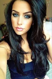 Black And Blue Eyes Long Dark Hairstyles Practical Ideas When Going Out On A Date Hair Beauty Her Hair Long Hair Styles