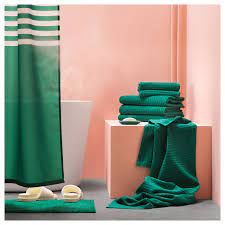 Woven of pure egyptian cotton, these towels are so super soft and absorbent you'll feel like royalty when wrap yourself up after a bath or shower. Vagsjon Dark Green Hand Towel 50x100 Cm Ikea