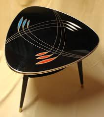 Vintage Triangle Tripod Coffee Table Black Glass 60s Retro Space Age German Midcentur Mid Century Modern Decor Mid Century Modern Style Mid Century