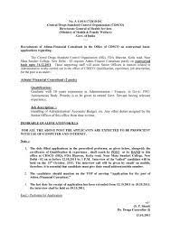 Financial consultant responsibilities include forecasting costs and revenues, conducting risk analyses for financial plans and evaluating capital expansion options (e.g. Advertisement For The Post Of Admin Finance Consultant In The Office