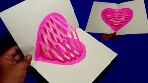 When you finish with the cutting step you should get something like this: How To Make Heart Pop Up Card Making Valentine S Day Pop Up Cards Step By Step Youtube